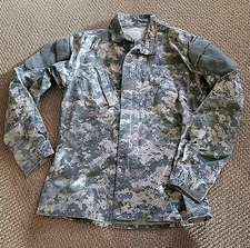 US Army Light Camo Print Zip Jacket Mock Neck Combat Uniform Small L Unicor