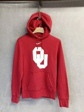 Nike Oklahoma University Sooners OU Hoodie Men's Small Red Fleece Pullover