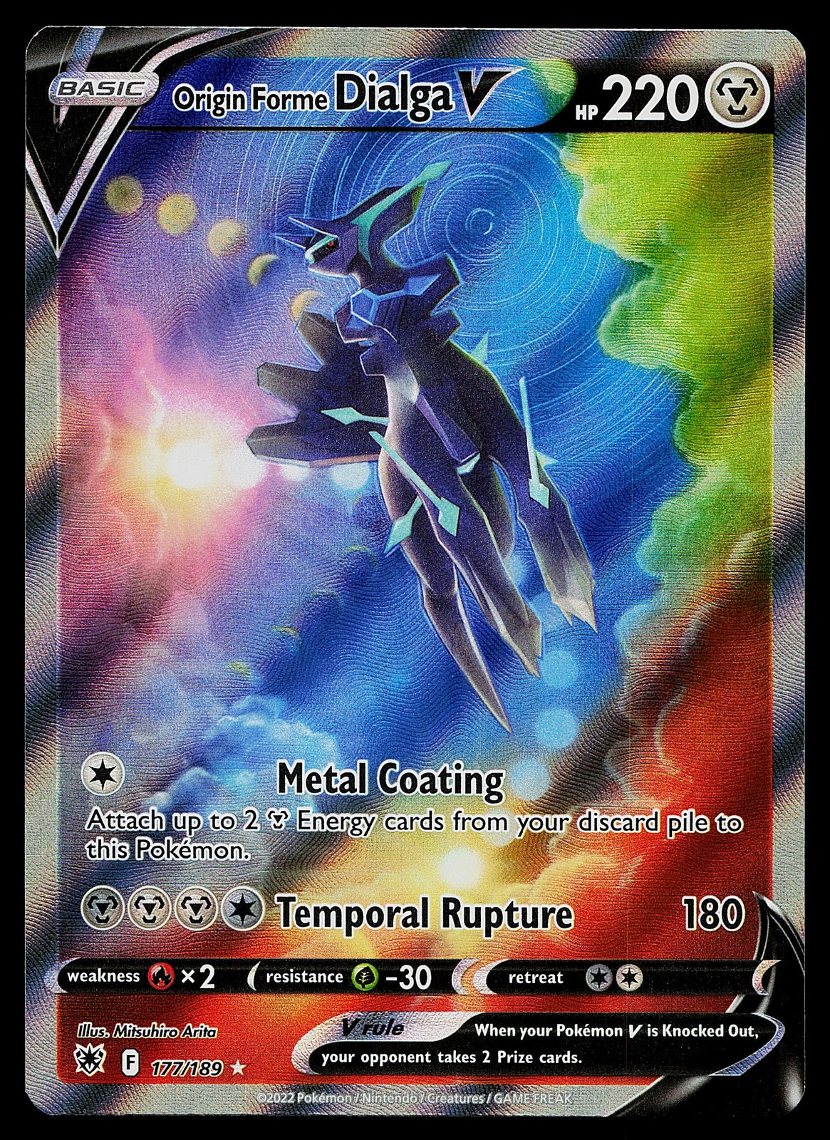 Pokemon Card - Origin Forme Dialga V Astral Radiance 177/189 Alternate Full Art