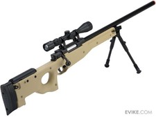 One AirSoft Tan WELL Tactical L96 AWP Airsoft Sniper Rifle W/ Scope  Bipod