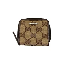 Gucci Coin Case GG Brown Women's