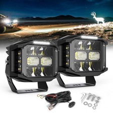 Auxbeam 79 Round Led Work Light Bar Pods Driving Fog Headlight Off Road Suv