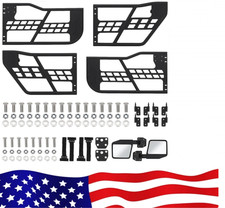 Off Road Tubular Half Doors Wside Mirror Compatible For Jeep Wrangler Jk 2007-2