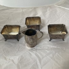 3 Vintage Silver Plated Footed Dishes/1 Small Paul Revere Creamer