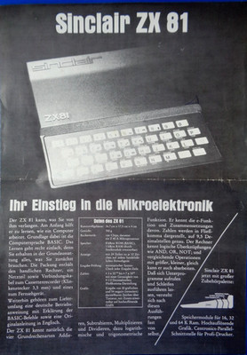 SINCLAIR ZX-81 -- SINCLAIR ZX81 YOUR ENTRY INTO MICROELECTRONICS (FLYER)#3EN