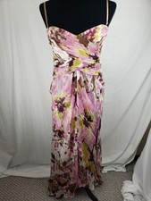 NWT Guess By Marciano Floral Pink & Brown Spagetti Strap Women's Maxi Dress Sz L