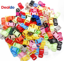 100 Pack 3 8 Inch Contoured Side Release Buckles Clear Colorful Plastic