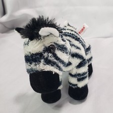 Aurora Zebra Mini Flopsie Plush Stuffed Toy Black White Silky 7 Inch