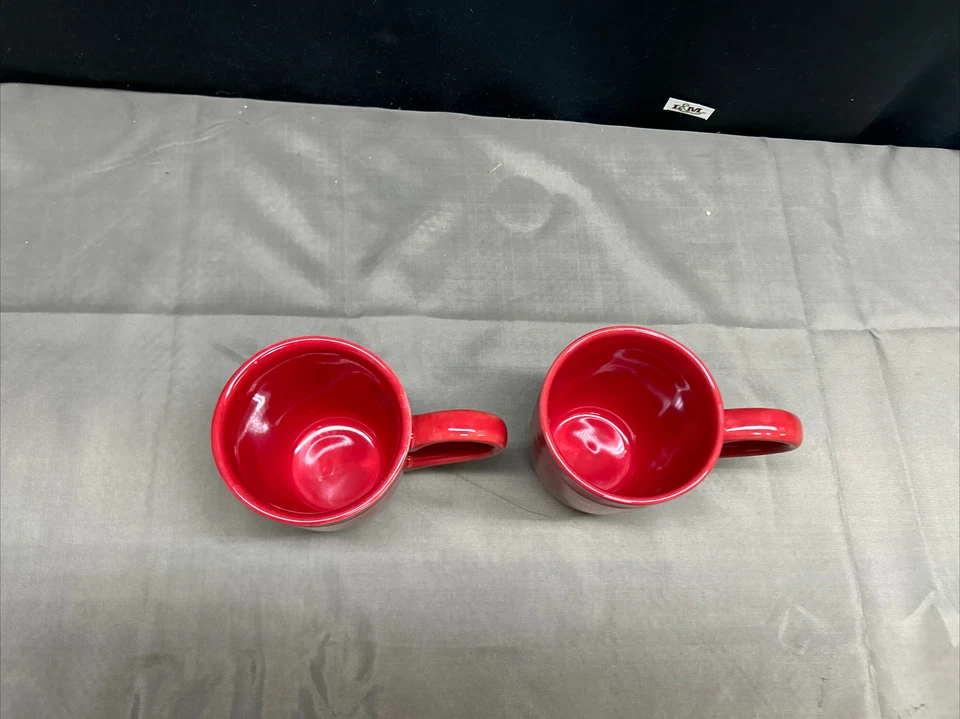 Set Of 2 ~ Food Network Fontina Red Mugs - Image 4 of 4