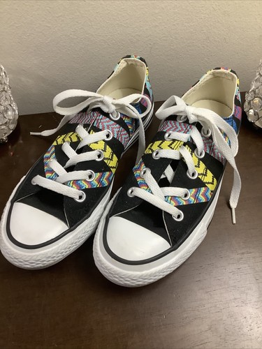 Converse Chuck Taylor All Star Friendship Bracelet Low Sneaker Black Ladies SZ 5 - Picture 22 of 23