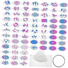 72 Pieces Face Paint Stencils Reusable Body Painting Stencils Makeup Temporary