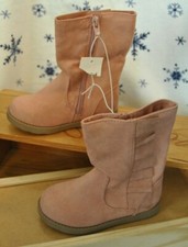 Girls CAT & JACK Pink Faux Suede Boots Size 8 NWOB