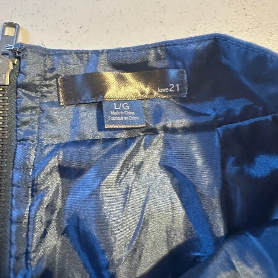 Love 21 Top Falda Azul Forrada Volantes Talla L Foto 3 de 4
