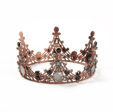 Crystal Tiara Crown Baroque Vintage Bridal Wedding Pageant Accessories Black