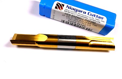 NIAGARA Double End Mill 1/2'' 2FL HSS TiN 1/2'' x 13/16'' x 3-3/4'' 29160