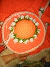 14-in Beautiful Orange Handcrafted Crocheted Dress Doll — photo 3