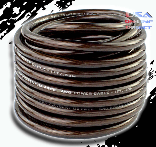 20 feet 10 Gauge AWG 100 OFC Copper Power Ground Wire Marine speaker
