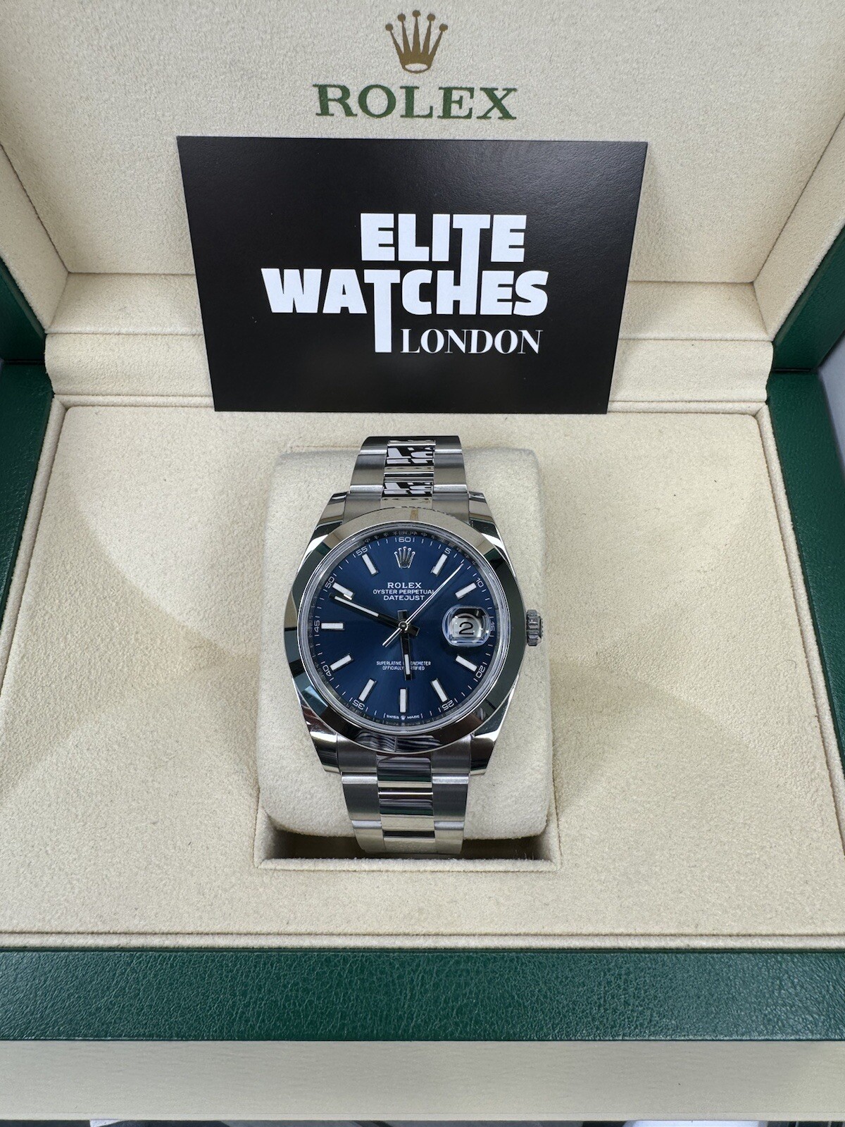 Rolex Datejust 41 126300 2023 Smooth Unworn Blue Baton Oyster Box And Papers image 7