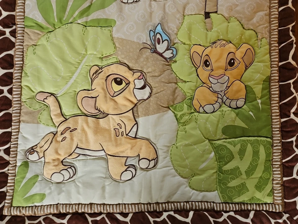 Disney Rey León Simba Nala Edredón Cuna Manta Ropa de Cama 30 X 40” Reversible Foto 3 de 4