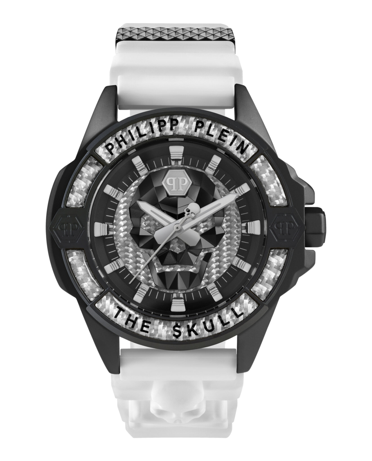 Philipp Plein Mens The $kull IP Black 44mm Strap Fashion Watch