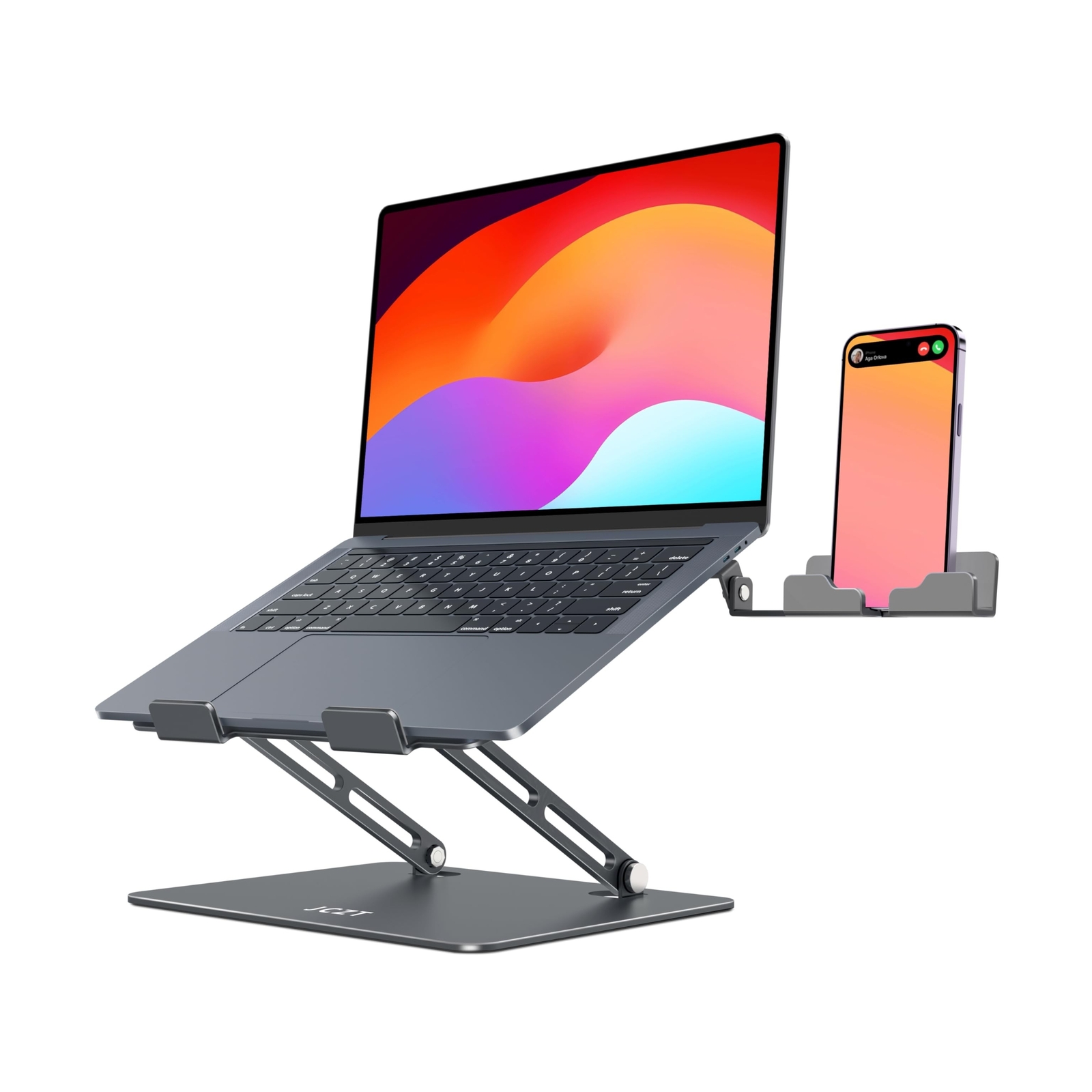 Adjustable Foldable Aluminum Laptop Stand for Desk Ergonomic Computer Riser-image