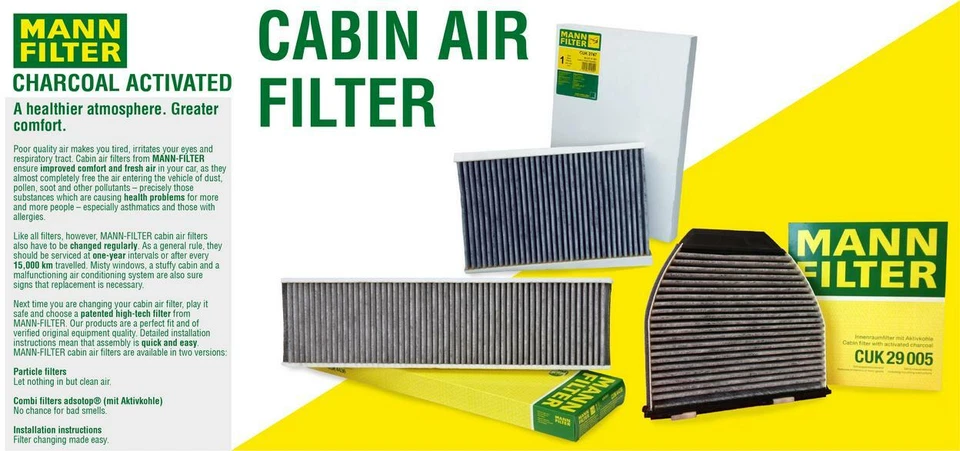 Filtro de aire de cabina Mann Underdash para Volvo V60 Cross Country 2015-2016 Foto 3 de 3