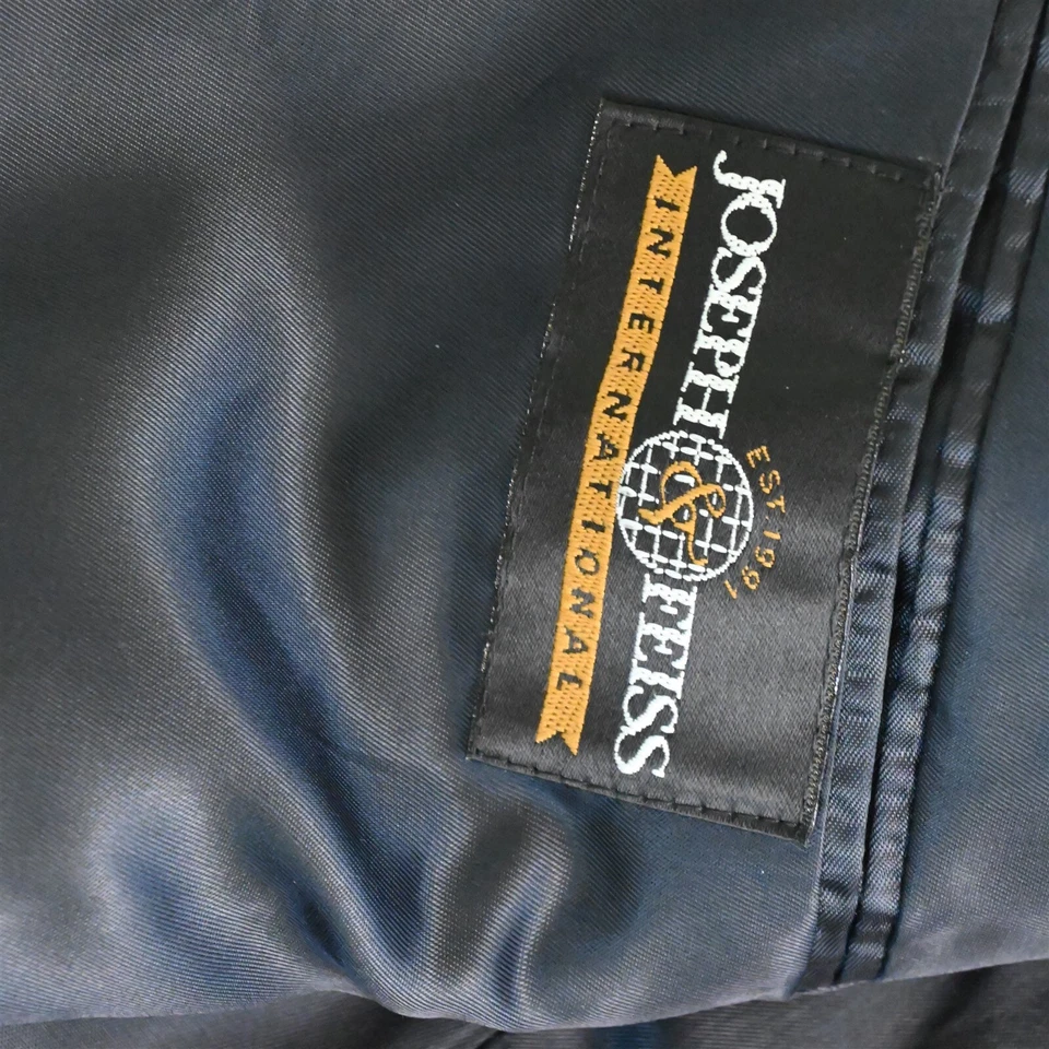 复古美国制造 44L 36x32 海军蓝窗玻璃羊毛双排扣男式西装 — 第 4/4 张图片