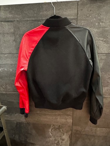 Comme Des Garcons Shirt Faux Leather Sleeves  Bomber Jacket size S - Picture 10 of 12