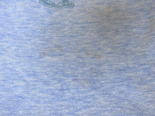 Vtg Brentwood Blue Ringer Youth T Shirt Torch Mascot Downerwear STAINS - Picture 12 of 12