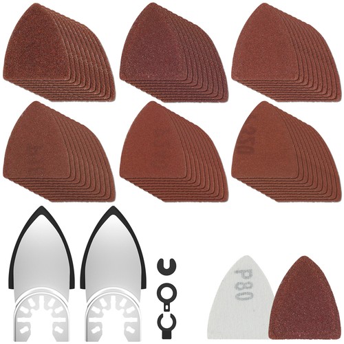 62Pcs Oscillating Multi Tool Finger Sanding Pads Finger Sandpaper 60