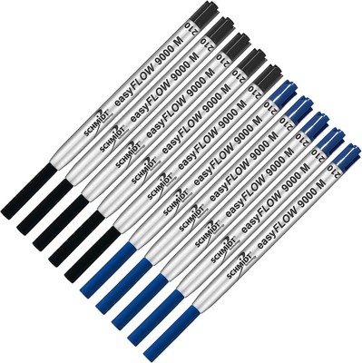 Imprinted Schmidt easyFLOW9000 Ballpoint Refill-Black,Blue, Medium 1.0mm-10 Pack