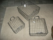 Set of 3 Wire Basket ~ Guest House / Farmers Market / Retail Shop / Display Use
