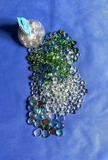 Lg Lot Flat Glass Marbles Clear Green Blue, Pkg Of New Clear Marbles Approx 500