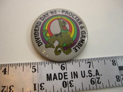 1982 Procter & Gamble Dividend Day Pinback Scooby-Doo Pin BIS