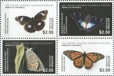 Aitutaki 2017 - National Geographic Butterflies (of the world) - Block of 4  MNH