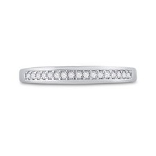 10kt White Gold Womens Round Diamond Wedding Band Ring 1/10 Cttw
