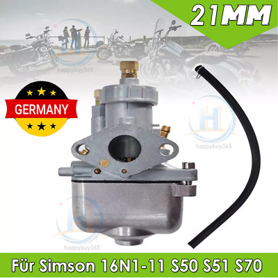 Vergaser 21mm 16N1-11 für Simson S50 S53 S70 S83 DDR-Typ Simson MZA 16N1