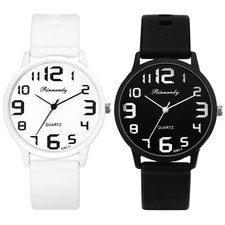 Boys Girls Silicone Sports Chronograph Easy To Read Dial Kids Quartz Wristwatch