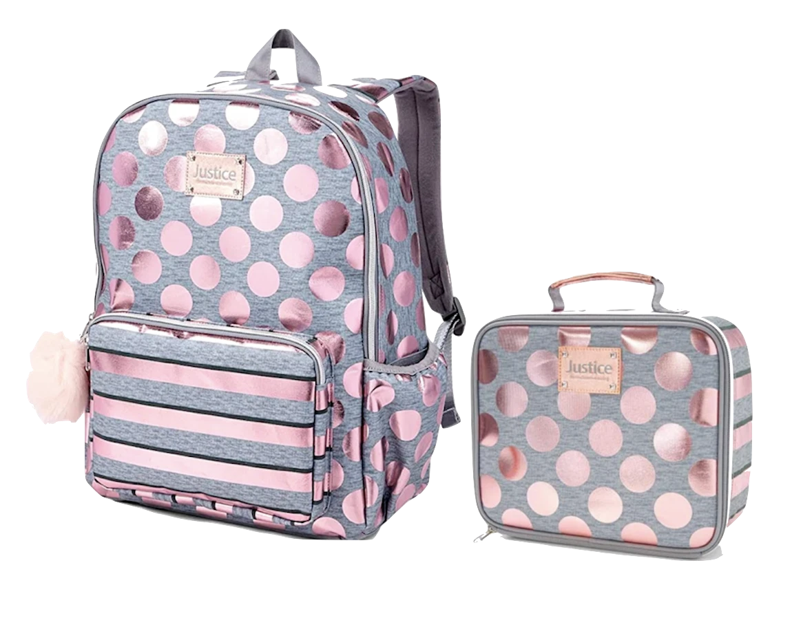Justice backpacks top with lunch box