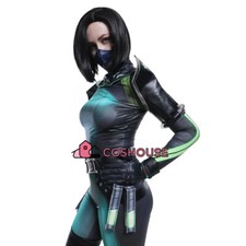 Women Assasin Viper Zentai Bodysuit Jumpsuit Cosplay Costume with Face Cover