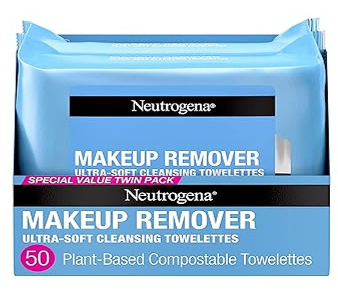 Neutrogena Ultra-Soft 50-Pc Makeup Remover Cleansing Wipes NEW  -image