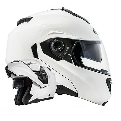 Montreal Klapphelm Doppelvisier Weiß Gr. M ECE 2205 Motorradhelm Helm mit Visier