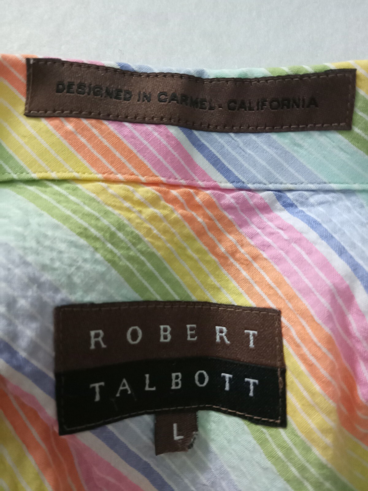 ROBERT TALBOTT Multicolor Rainbow Striped Point C… - image 4