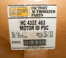 Carrier  HC43SE463 ID PSC Motor 1/2 HP 1015 RPM 3 Spd 