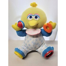 Vintage BUSY 15" BIG BIRD Baby Activity Center Plush Sesame Street PlaySkool
