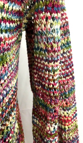 Westport 1962 Women's Rainbow Multicolor Knit Pullover Crochet Sweater Size M - Picture 4 of 6