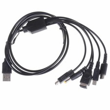 5-in-1 USB Charging Cable for GBA SP DS Lite DSi 3DS Wii U Game Pad Sony PSP