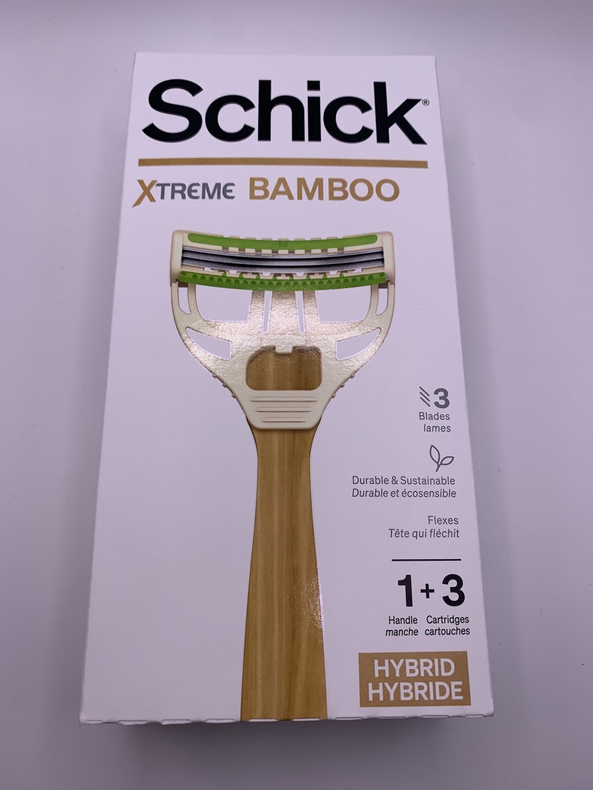 Schick Xtreme Bamboo Hybrid 3 Cartridges Men's Recyclable Disposable