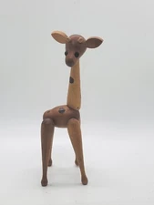 MCM Schooline Hollywood CA Zooline Wooden Jointed Baby Giraffe Figurine 