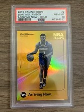 2019-20 ZION WILLIAMSON PANINI HOOPS ARRIVING NOW HOLO PSA 10 GEM MINT RC ROOKIE